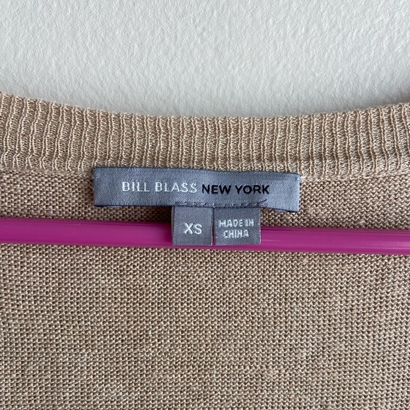 Bill Blass linen jersey dress size XS tan color midi length - Picture 6 of 13